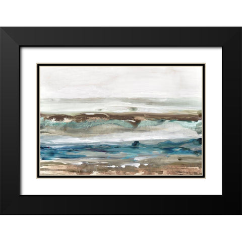 Waves Crashes  Black Modern Wood Framed Art Print with Double Matting by Reeves, Tom