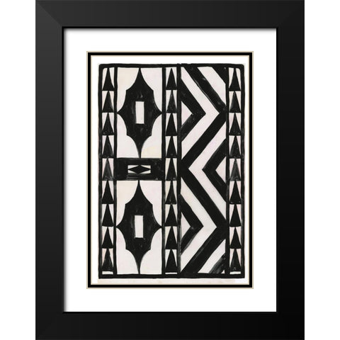 Zig Zag Print Black Modern Wood Framed Art Print with Double Matting by Reeves, Tom