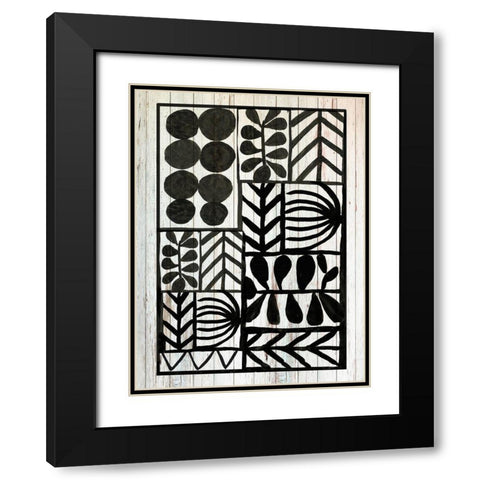 Botanic Print Black Modern Wood Framed Art Print with Double Matting by Reeves, Tom