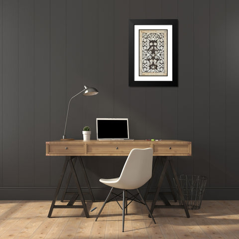 Floral Print I Black Modern Wood Framed Art Print with Double Matting by Reeves, Tom