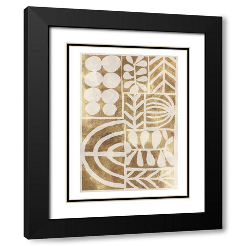 Botanic Print Beige Black Modern Wood Framed Art Print with Double Matting by Reeves, Tom