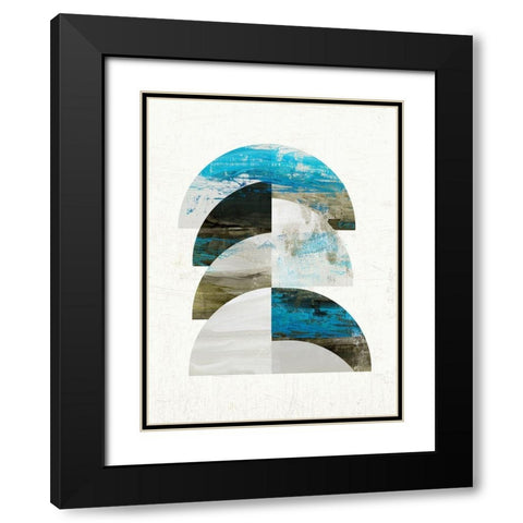 Geometric Tide I Black Modern Wood Framed Art Print with Double Matting by Reeves, Tom
