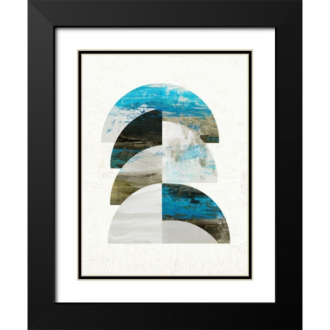 Geometric Tide I Black Modern Wood Framed Art Print with Double Matting by Reeves, Tom