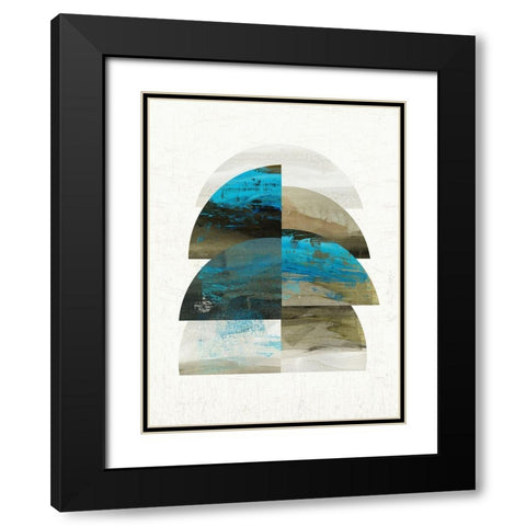 Geometric Tide II Black Modern Wood Framed Art Print with Double Matting by Reeves, Tom