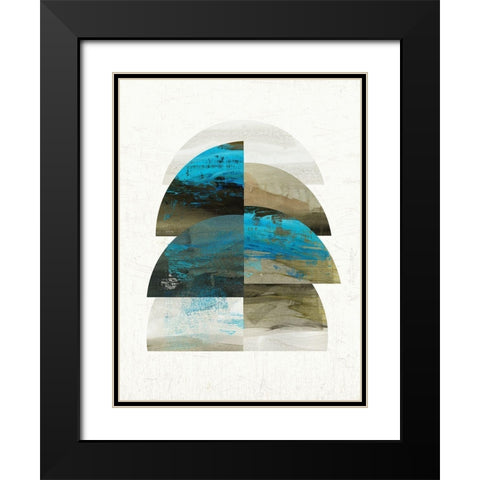 Geometric Tide II Black Modern Wood Framed Art Print with Double Matting by Reeves, Tom