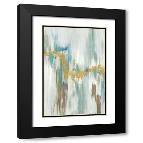 Misty Drip I Black Modern Wood Framed Art Print with Double Matting by Reeves, Tom