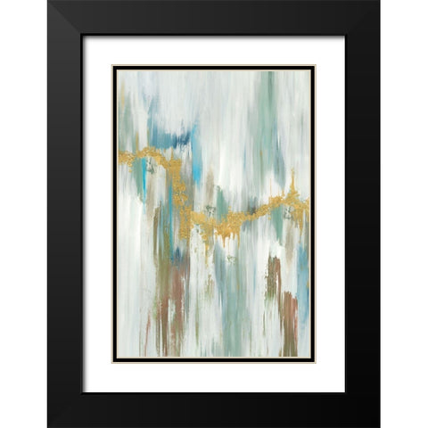 Misty Drip I Black Modern Wood Framed Art Print with Double Matting by Reeves, Tom