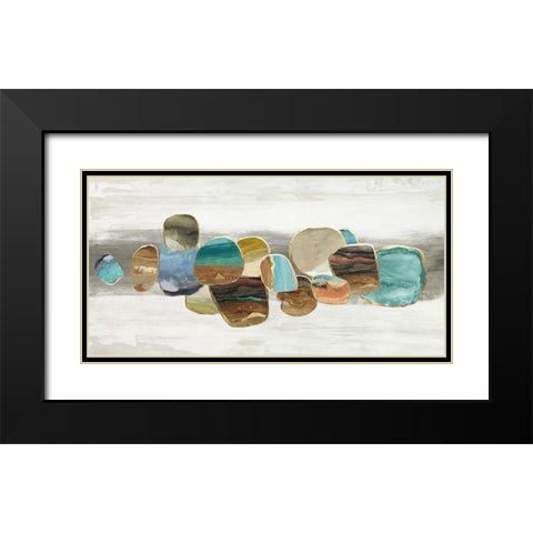 Glided Stones I  Black Modern Wood Framed Art Print with Double Matting by Reeves, Tom
