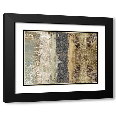 Squama Black Modern Wood Framed Art Print with Double Matting by Reeves, Tom