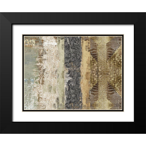 Squama Black Modern Wood Framed Art Print with Double Matting by Reeves, Tom