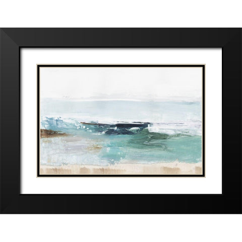 Emerald Waters Black Modern Wood Framed Art Print with Double Matting by Reeves, Tom