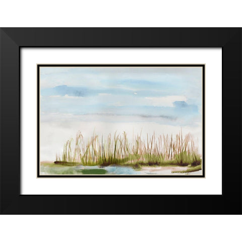 Watercolor Landscape Black Modern Wood Framed Art Print with Double Matting by Reeves, Tom