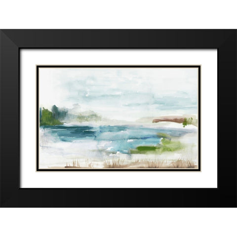 Watery Land Black Modern Wood Framed Art Print with Double Matting by Reeves, Tom