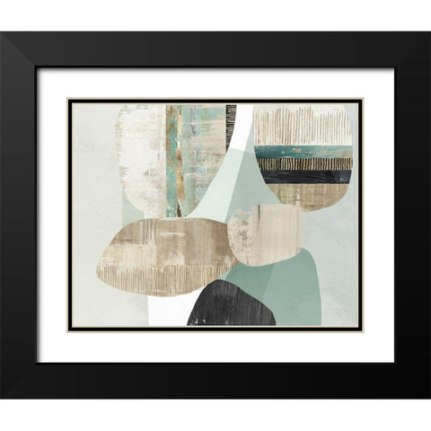 Mixed Celadon  Black Modern Wood Framed Art Print with Double Matting by Reeves, Tom