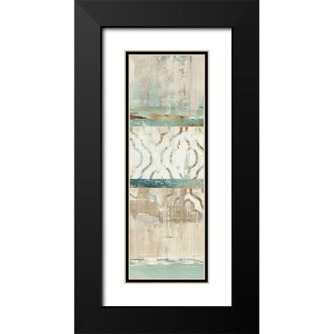 Teal Patchwork I  Black Modern Wood Framed Art Print with Double Matting by Reeves, Tom