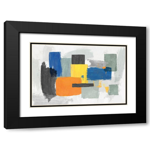 Bloc Party Black Modern Wood Framed Art Print with Double Matting by Reeves, Tom