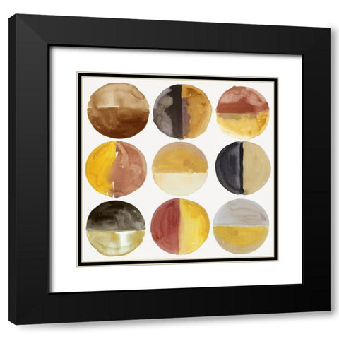 Align Dots II Black Modern Wood Framed Art Print with Double Matting by Reeves, Tom