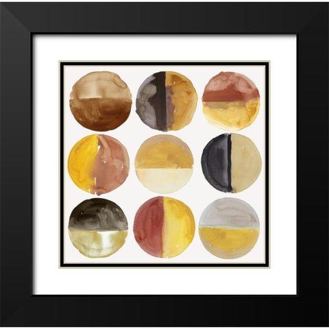 Align Dots II Black Modern Wood Framed Art Print with Double Matting by Reeves, Tom