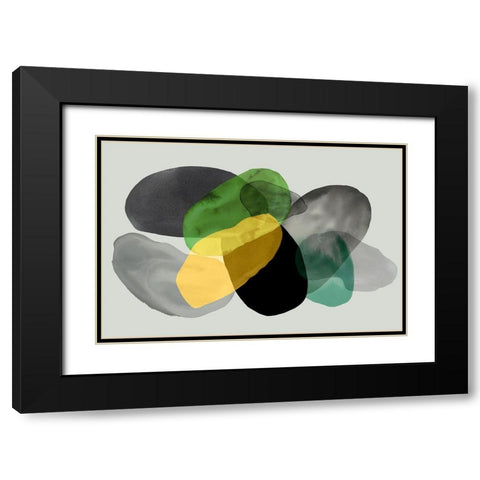 Green Overlay II Black Modern Wood Framed Art Print with Double Matting by Reeves, Tom