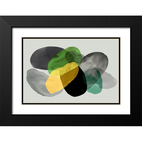 Green Overlay II Black Modern Wood Framed Art Print with Double Matting by Reeves, Tom