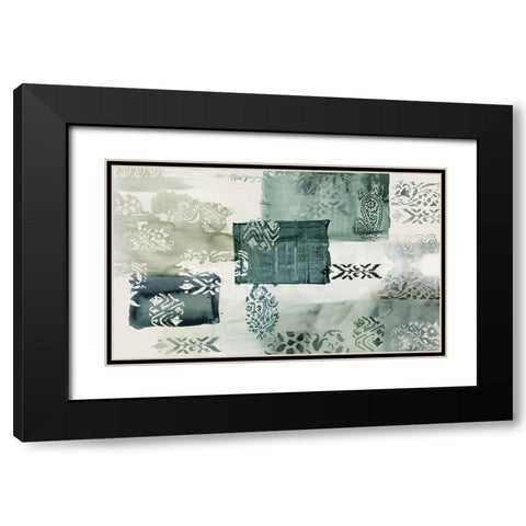 Green Silk  Black Modern Wood Framed Art Print with Double Matting by Reeves, Tom
