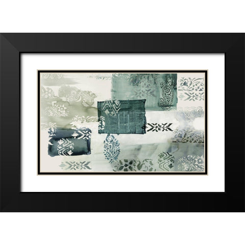 Green Silk  Black Modern Wood Framed Art Print with Double Matting by Reeves, Tom