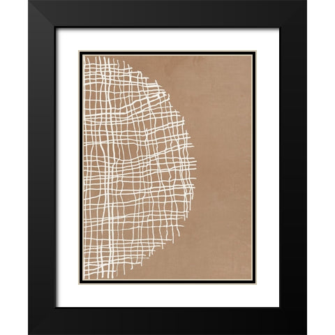 Basket Weave Circle II Black Modern Wood Framed Art Print with Double Matting by Reeves, Tom
