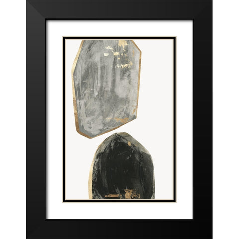 Stones I  Black Modern Wood Framed Art Print with Double Matting by Reeves, Tom