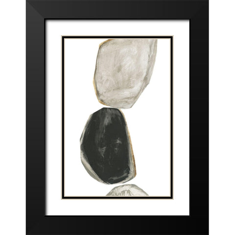 Stones II Black Modern Wood Framed Art Print with Double Matting by Reeves, Tom