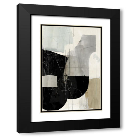 Jet Black I  Black Modern Wood Framed Art Print with Double Matting by Reeves, Tom