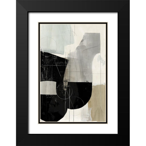 Jet Black I  Black Modern Wood Framed Art Print with Double Matting by Reeves, Tom
