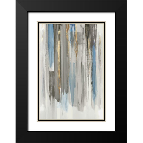 Blue Abstract Lines I  Black Modern Wood Framed Art Print with Double Matting by Reeves, Tom