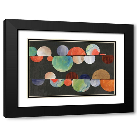 Rainbow Marbles  Black Modern Wood Framed Art Print with Double Matting by Reeves, Tom