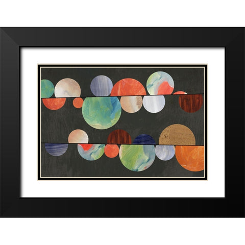 Rainbow Marbles  Black Modern Wood Framed Art Print with Double Matting by Reeves, Tom
