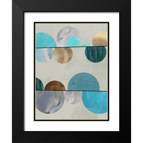Blue Marbles II  Black Modern Wood Framed Art Print with Double Matting by Reeves, Tom