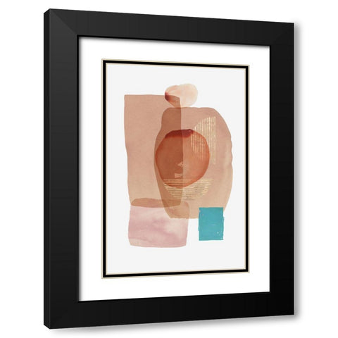 Pink Colour Blocks I  Black Modern Wood Framed Art Print with Double Matting by Reeves, Tom