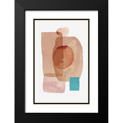 Pink Colour Blocks I  Black Modern Wood Framed Art Print with Double Matting by Reeves, Tom