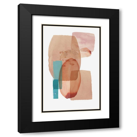 Pink Colour Blocks II  Black Modern Wood Framed Art Print with Double Matting by Reeves, Tom