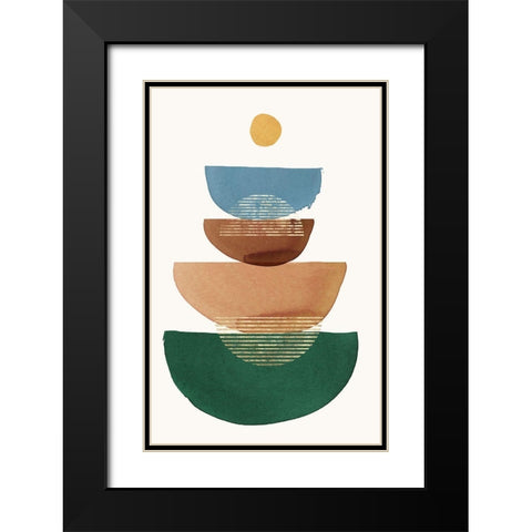 Playful Luna II  Black Modern Wood Framed Art Print with Double Matting by Reeves, Tom