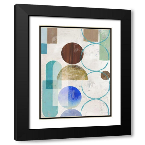 Blue Pieces Togehter I  Black Modern Wood Framed Art Print with Double Matting by Reeves, Tom