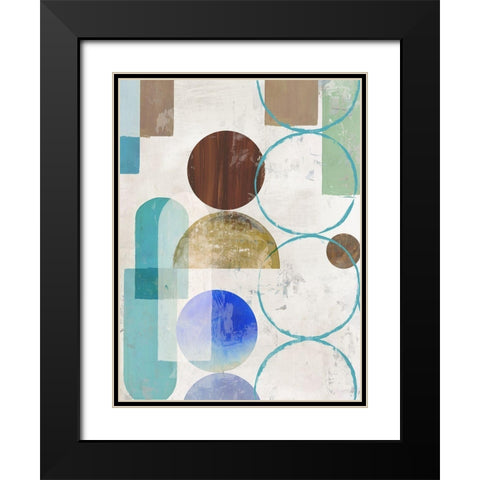 Blue Pieces Togehter I  Black Modern Wood Framed Art Print with Double Matting by Reeves, Tom