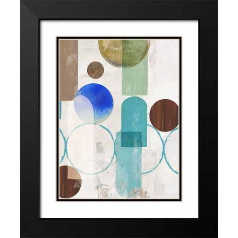 Blue Pieces Togehter II  Black Modern Wood Framed Art Print with Double Matting by Reeves, Tom