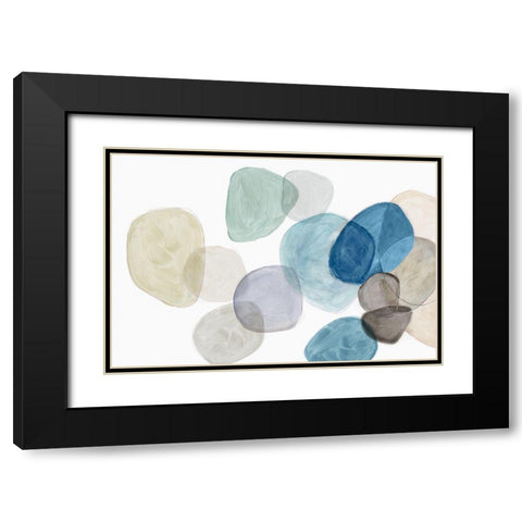 Blue Bubbles Merge II  Black Modern Wood Framed Art Print with Double Matting by Reeves, Tom