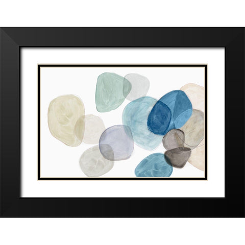 Blue Bubbles Merge II  Black Modern Wood Framed Art Print with Double Matting by Reeves, Tom