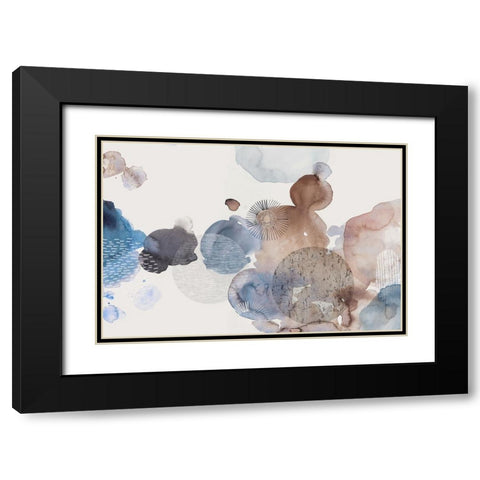 Patterns of Watercolour Black Modern Wood Framed Art Print with Double Matting by Reeves, Tom