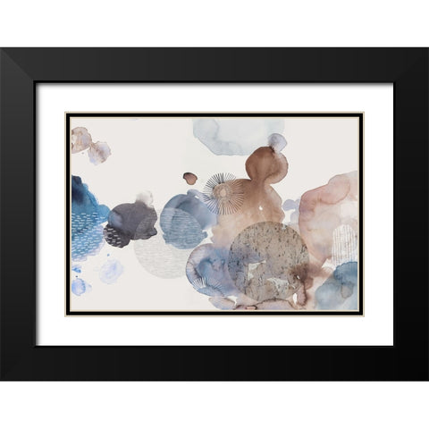 Patterns of Watercolour Black Modern Wood Framed Art Print with Double Matting by Reeves, Tom