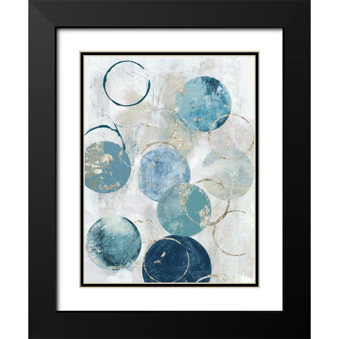 Blue Circles I Black Modern Wood Framed Art Print with Double Matting by Reeves, Tom