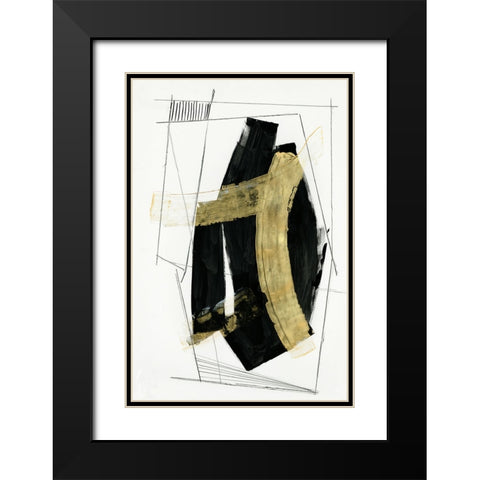 Black Gold I Black Modern Wood Framed Art Print with Double Matting by Reeves, Tom