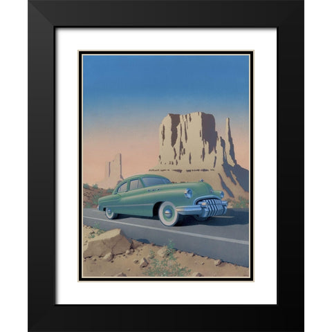 Monument Valley Black Modern Wood Framed Art Print with Double Matting by Courtney, Richard