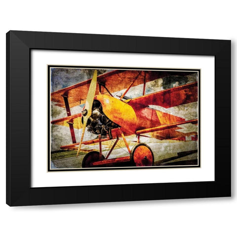 Fokker Tri Black Modern Wood Framed Art Print with Double Matting by James, Richard